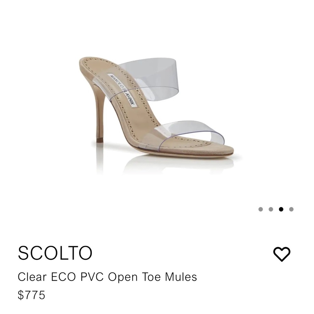 Manolo Blahnik scolto Clear PVC Open Toe Mules